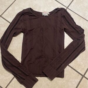 Brown Long Sleeve Women's Top